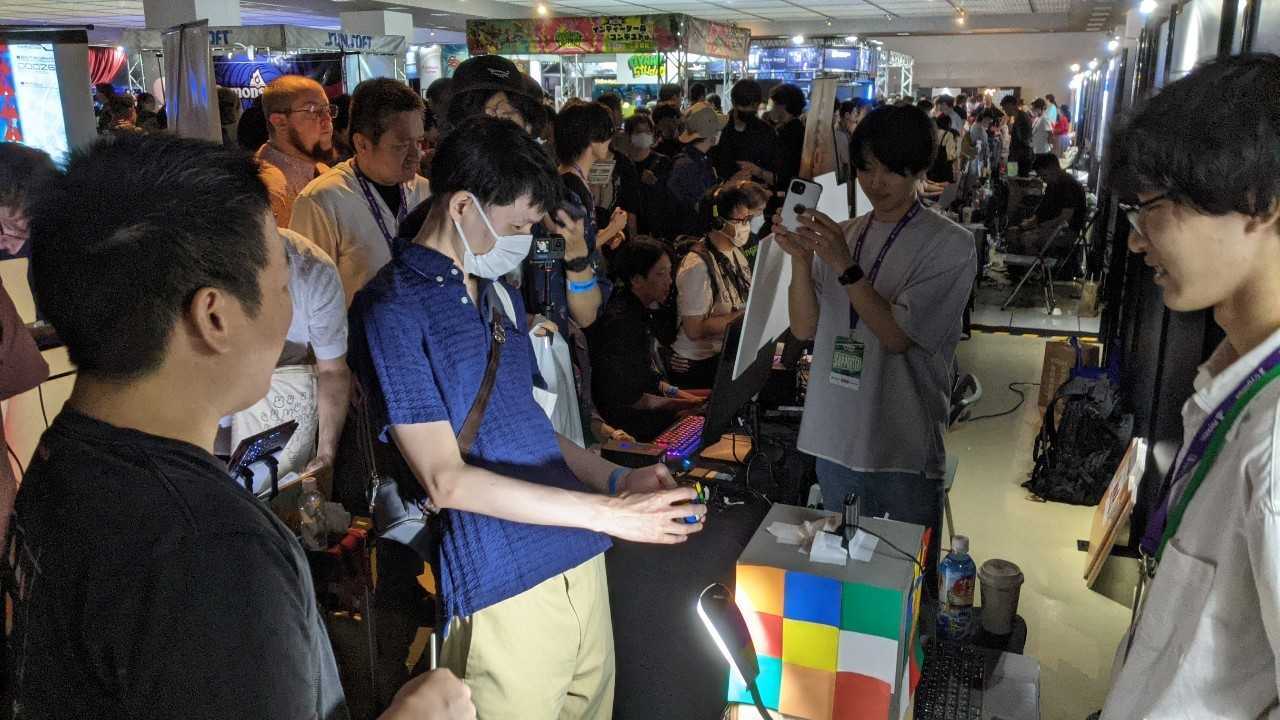 BitSummit 2023で展示したキューブでポン！の様子